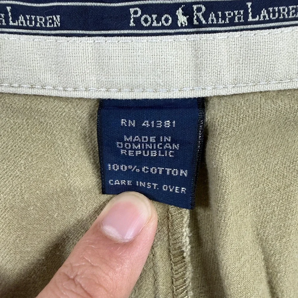 Polo Ralph Lauren Hammond Pant Men 33x32 Tan Pleated Chino Cotton Casual Classic
